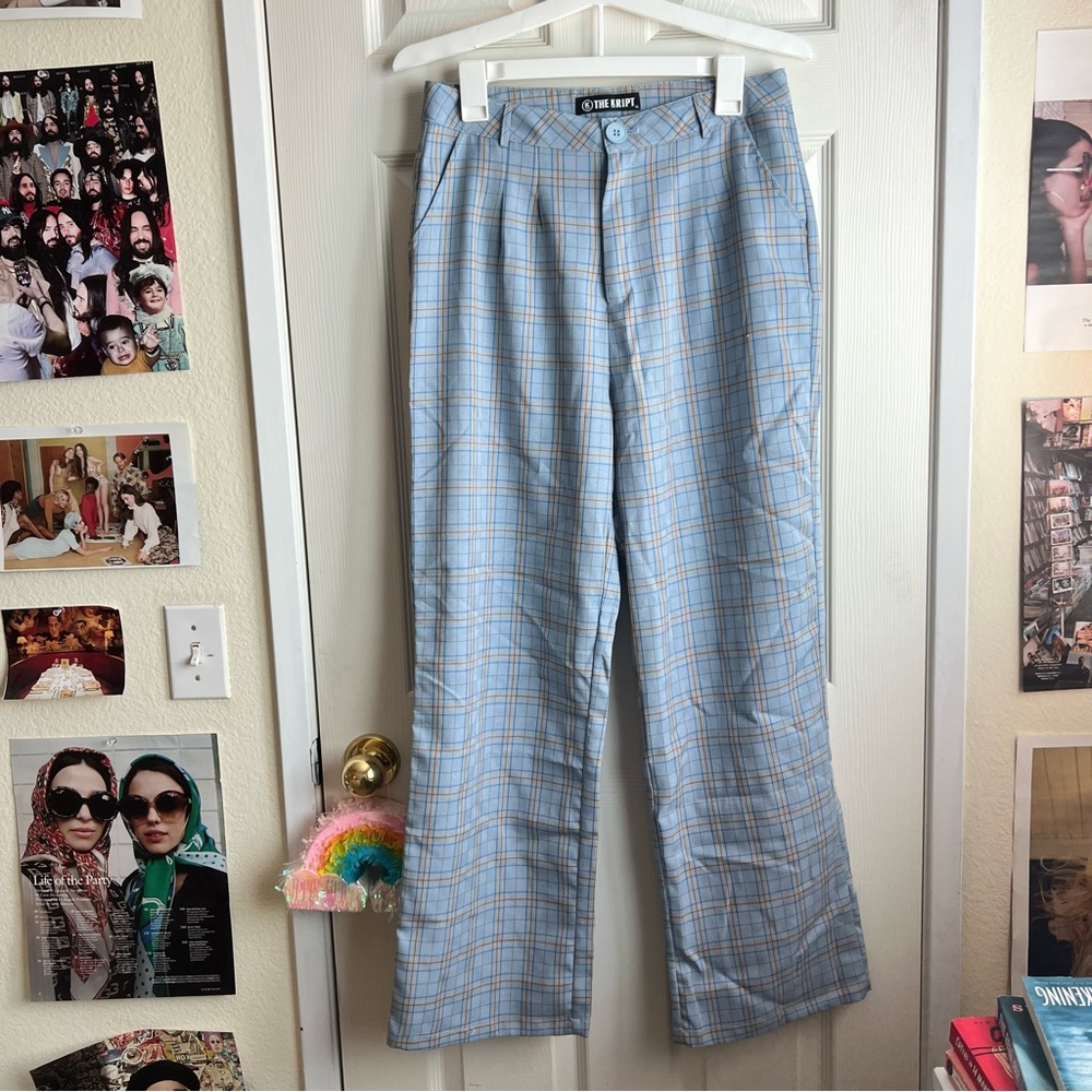 THE KRIPT BLUE PLAID PANTS